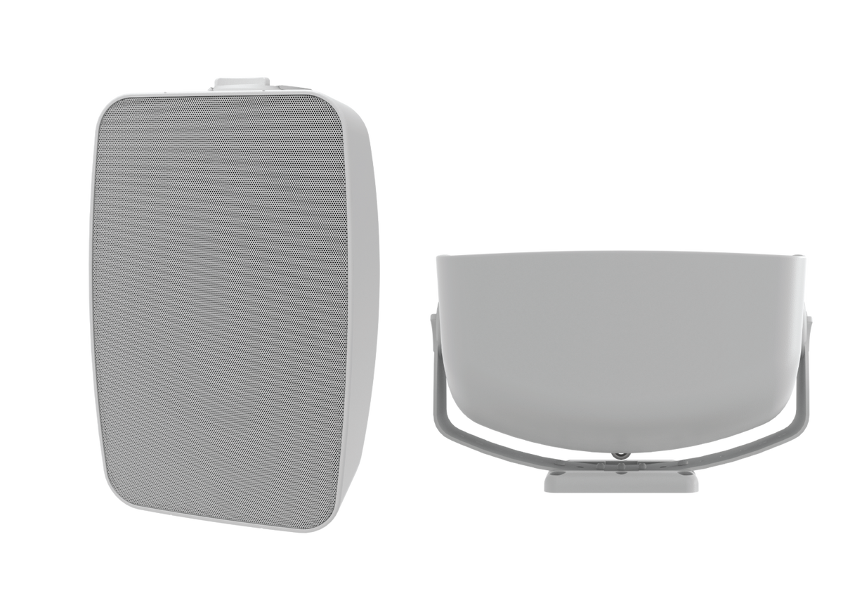 Saros® 8 in. 2-Way All Weather Surface Mount Indoor/Outdoor Speaker, White Textured, Single