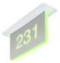 Room Availability Hall Sign, Ceiling Mount with USB-C Adapter, Includes Custom Engraving