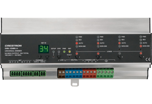 4 Channel Universal Dimmer, 1 Feed, DIN Rail Mount
