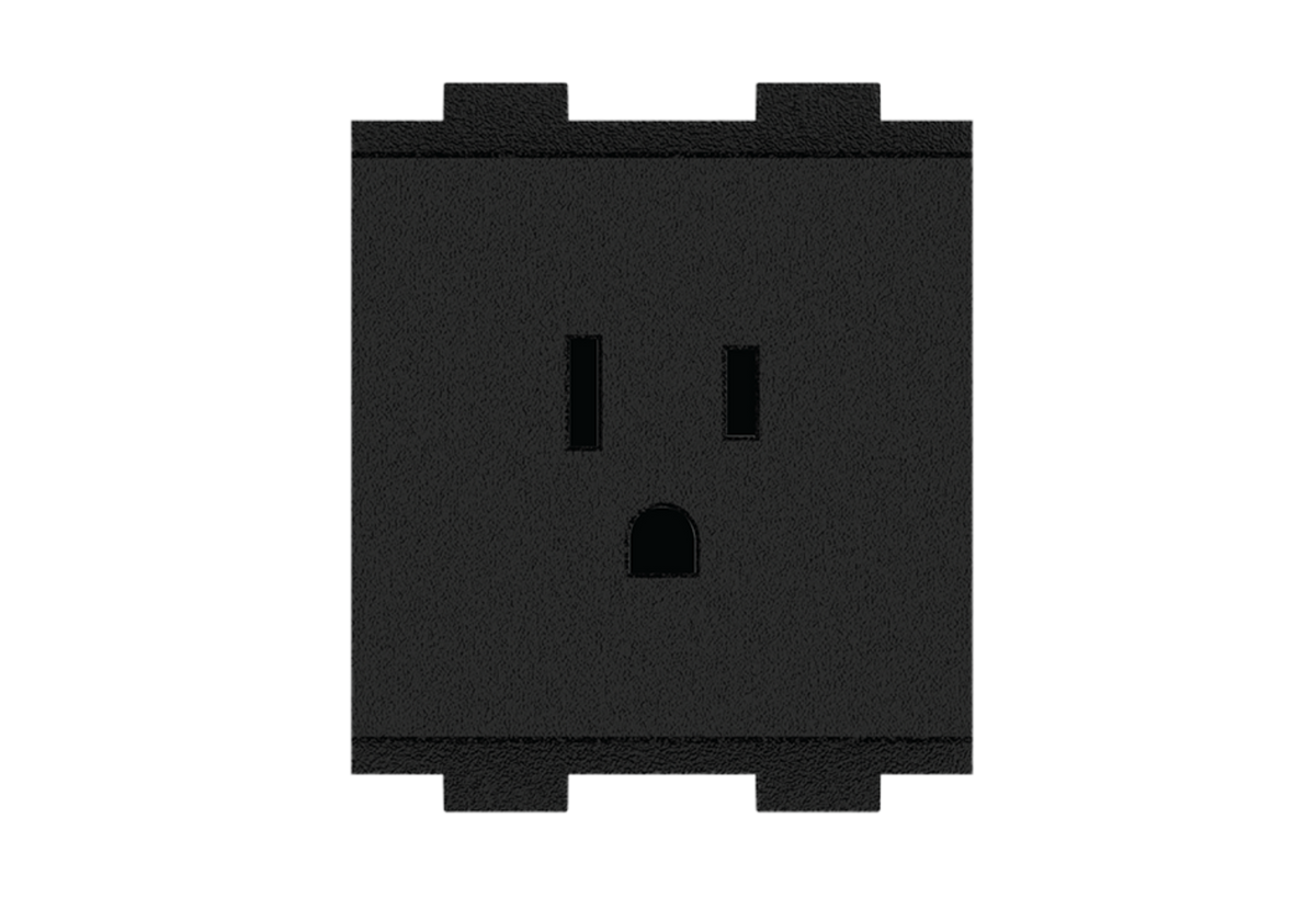 AC Power Outlet Module for FT2 Series, Single, US NEMA 5, Type B, Attached Power Cord