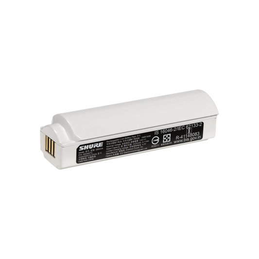 Shure Lithium-Ion Rechargeable battery. Works with ADX2 and ADX2FD handheld
transmitters. - SB920A