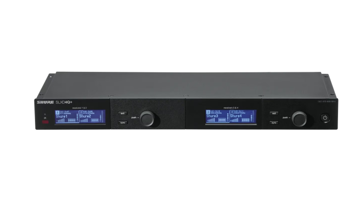 Shure SLXD4Q+ Digital 19 Quad Receiver with 19 rack mount kit, includes two
1/4-wave antennas and short BNC cables for f