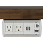 Symphony Under-Table stocked model w/ 2 AC outlets, 1 Dual USB-A/USB-C Charger, Aluminum Housing, Black End Cap, Black I