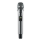 Shure digital handheld transmitter with Nexadyne 8/C cardioid dynamic
microphone capsule, nickel finish, frequency band 