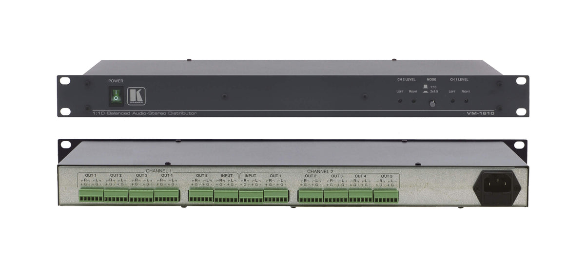 1:10 Balanced Stereo Audio Distribution Amplifier - VM1610